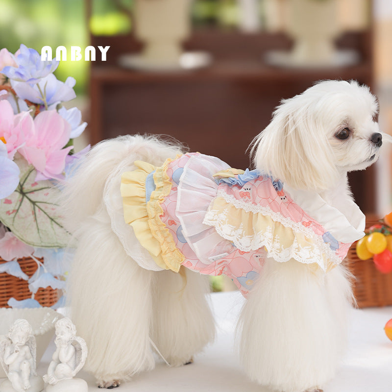 PawsCube - Spring & Autumn Pet Costume Cute Lolita Dog Skirt Small Dog High Quality Dog Clothing